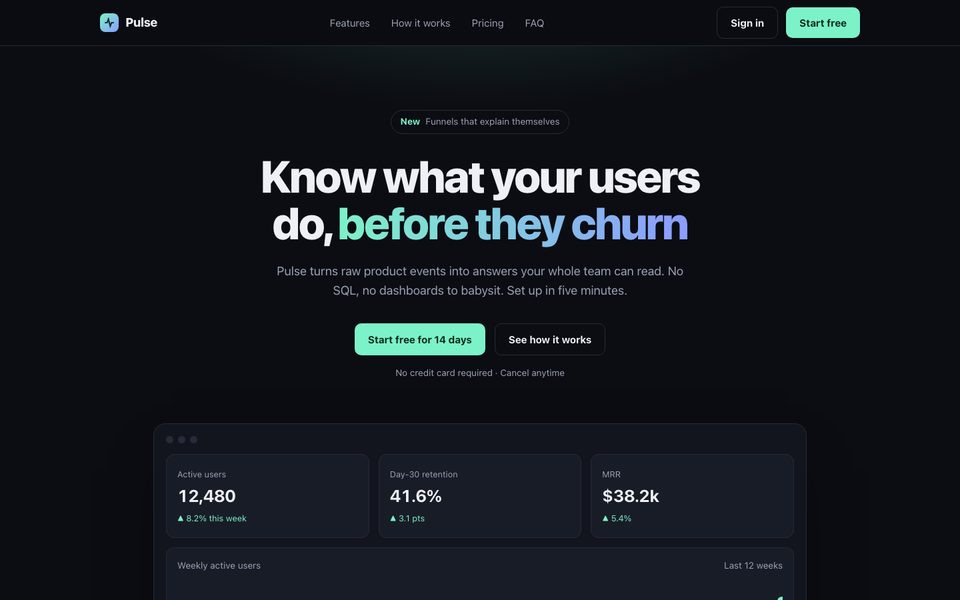 Preview of the Pulse template