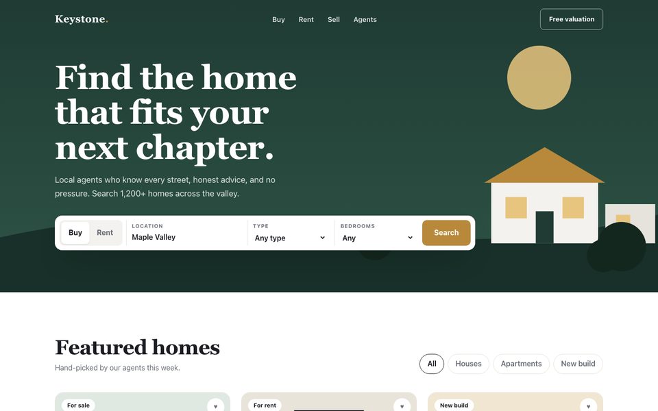 Preview of the Keystone Realty template